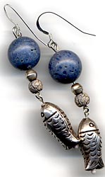 blue coral earrings