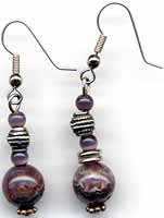 amethyst lace agate earrings
