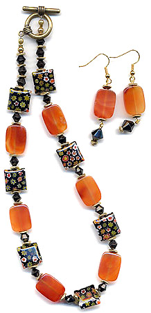 tangerine flowers necklace