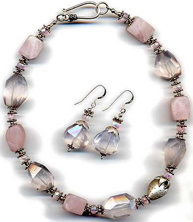 rose quartz & silver