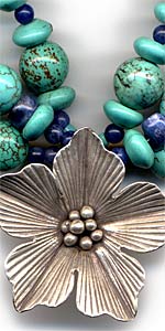 turquoise with Thai silver butterfly detail